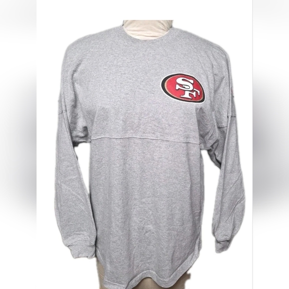 Fanatics Gray Long Sleeve Men's Tee with Red Logo - Picture 1 of 6